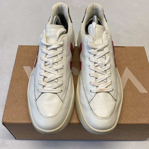 Veja V-12 leather Sneakers White/red/navy US 9 - Picture 2 of 7